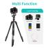 JMARY KT325-NB30 1.6m Aluminum Alloy Cell Phone Tripod Stand for SLR, Action Camera Rotating Portable Tripod Holder - Black